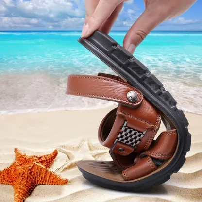 🔥HEISSER VERKAUF🎁--70% RABATT 🎉 LÄSSIGE, BEQUEME, WEICHE SOHLE, RUTSCHFESTE, LEDERSANDALEN FÜR HERREN