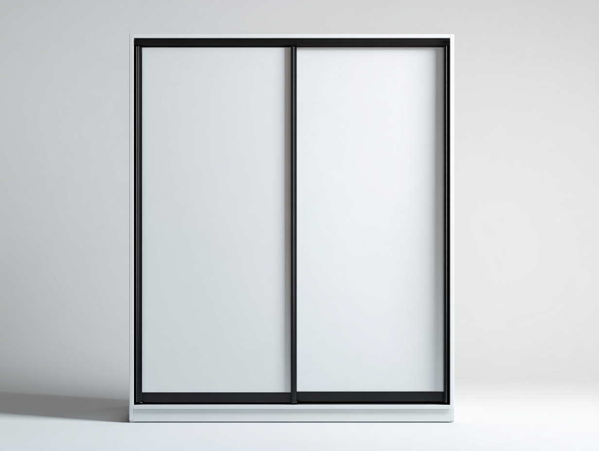 Kleiderschränke mit Schiebetüren Holzwerkstoff 160x60x200 cm - Weiß - Schwarz - Modernes Design geeignet für das Wohnzimmer-Oakgetnest