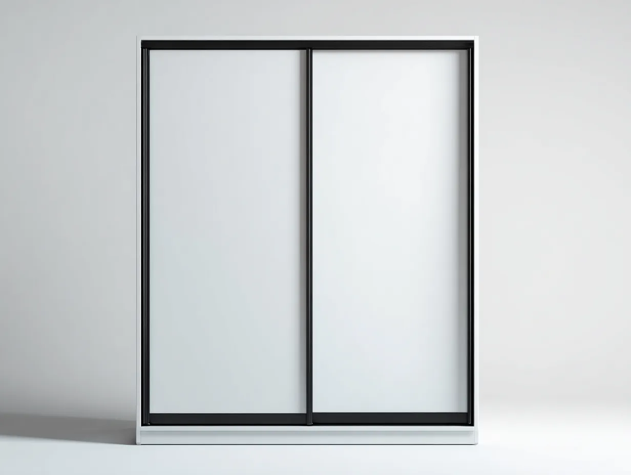 Kleiderschränke mit Schiebetüren Holzwerkstoff 160x60x200 cm - Weiß - Schwarz - Modernes Design geeignet für das Wohnzimmer-Oakgetnest