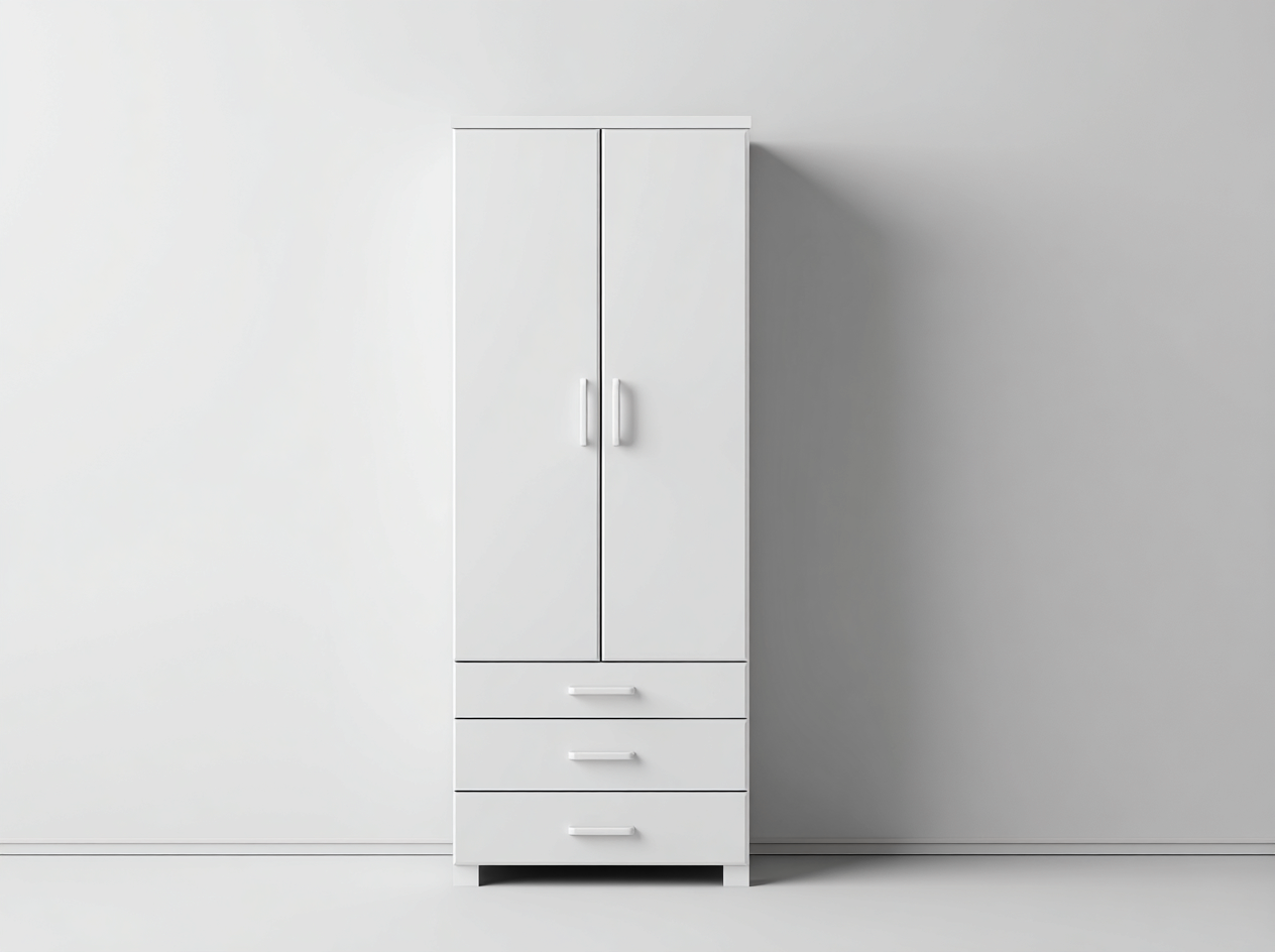 Kleiderschränke mit zwei Türen Holzwerkstoff 90x52x195 cm - Weiß - Modernes Design geeignet für das Wohnzimmer-Oakgetnest