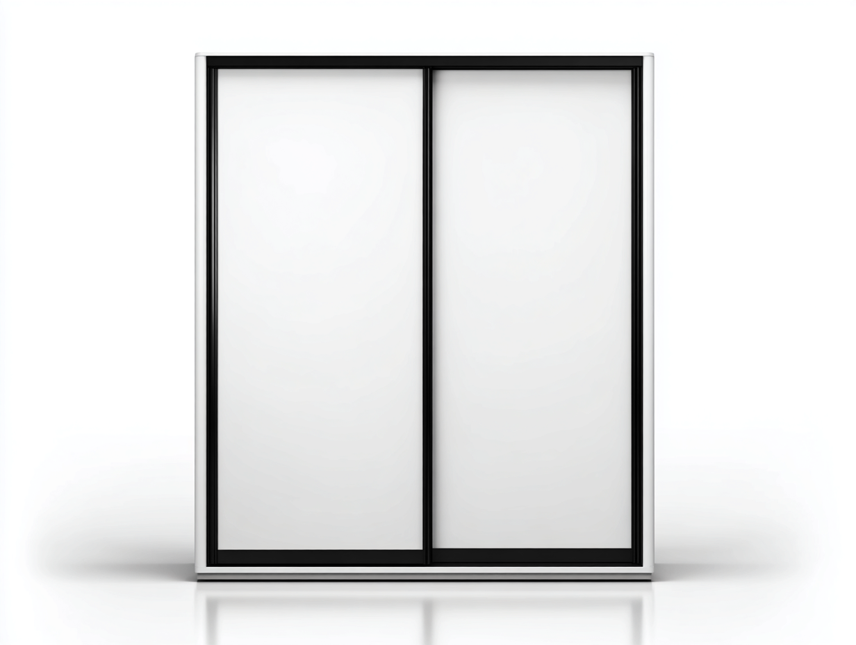 Kleiderschränke mit Schiebetüren Holzwerkstoff 180x60x200 cm - Weiß - Schwarz - Modernes Design geeignet für das Wohnzimmer-Oakgetnest