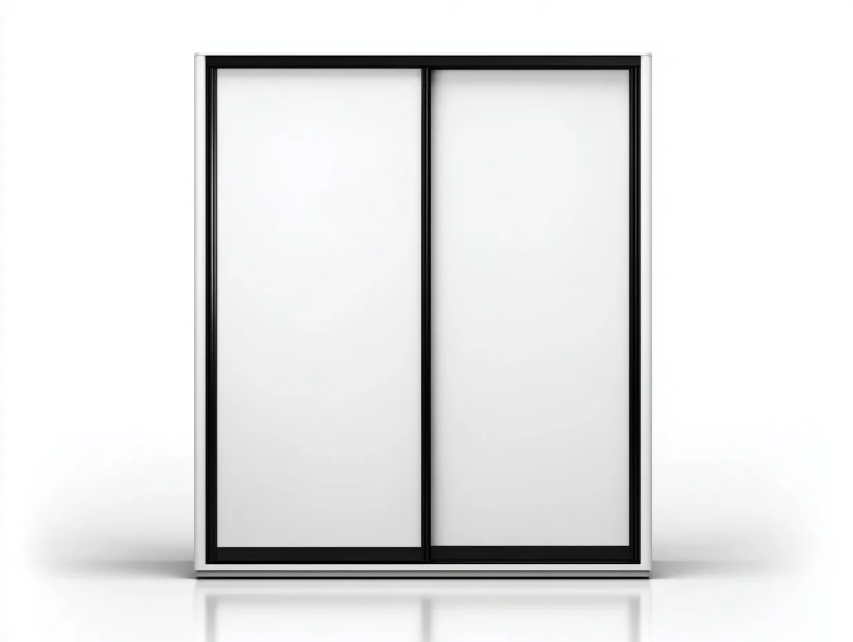 Kleiderschränke mit Schiebetüren Holzwerkstoff 180x60x200 cm - Weiß - Schwarz - Modernes Design geeignet für das Wohnzimmer-Oakgetnest