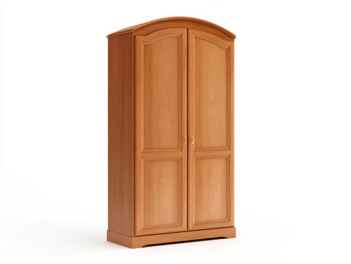 Kleiderschränke mit zwei Türen Massivholz 95x60x200 cm - Naturholz - Klassisches Design geeignet für das Wohnzimmer-Oakgetnest