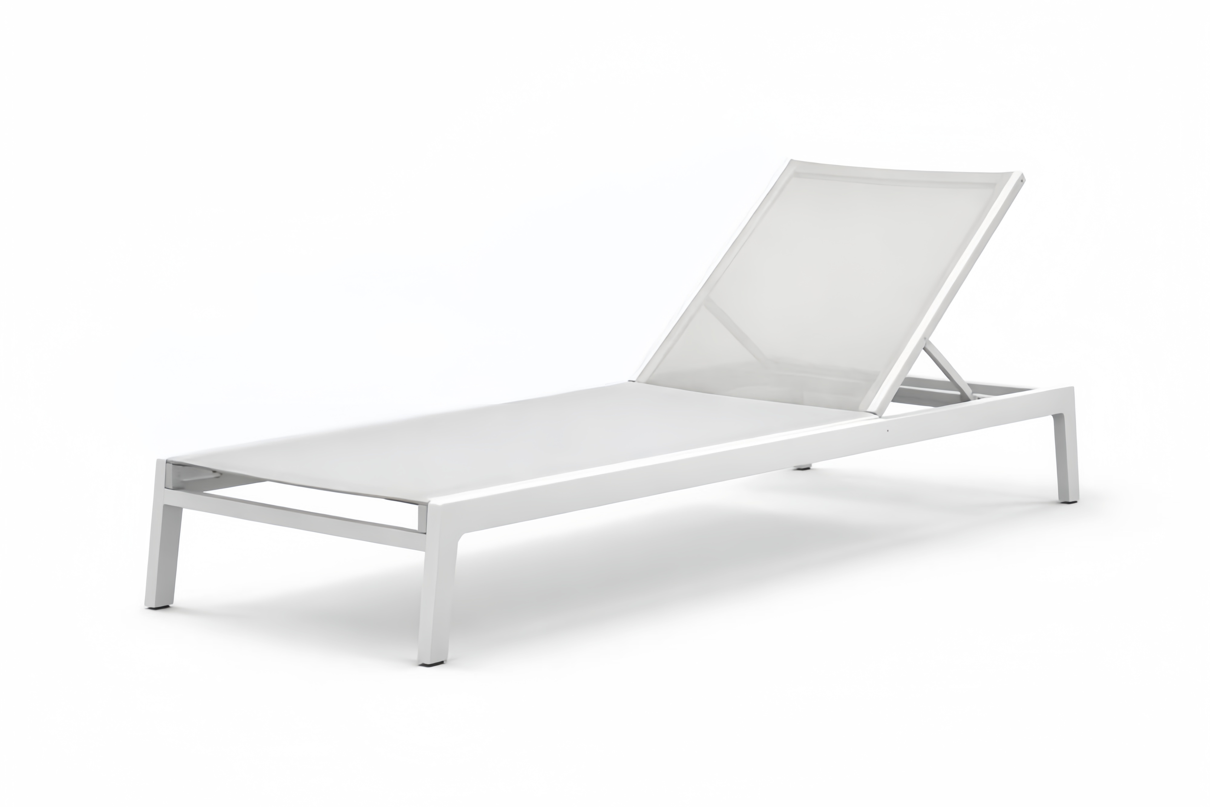 Lettino Prendisole in Alluminio con Tessuto Textilene Traspirante Bianco