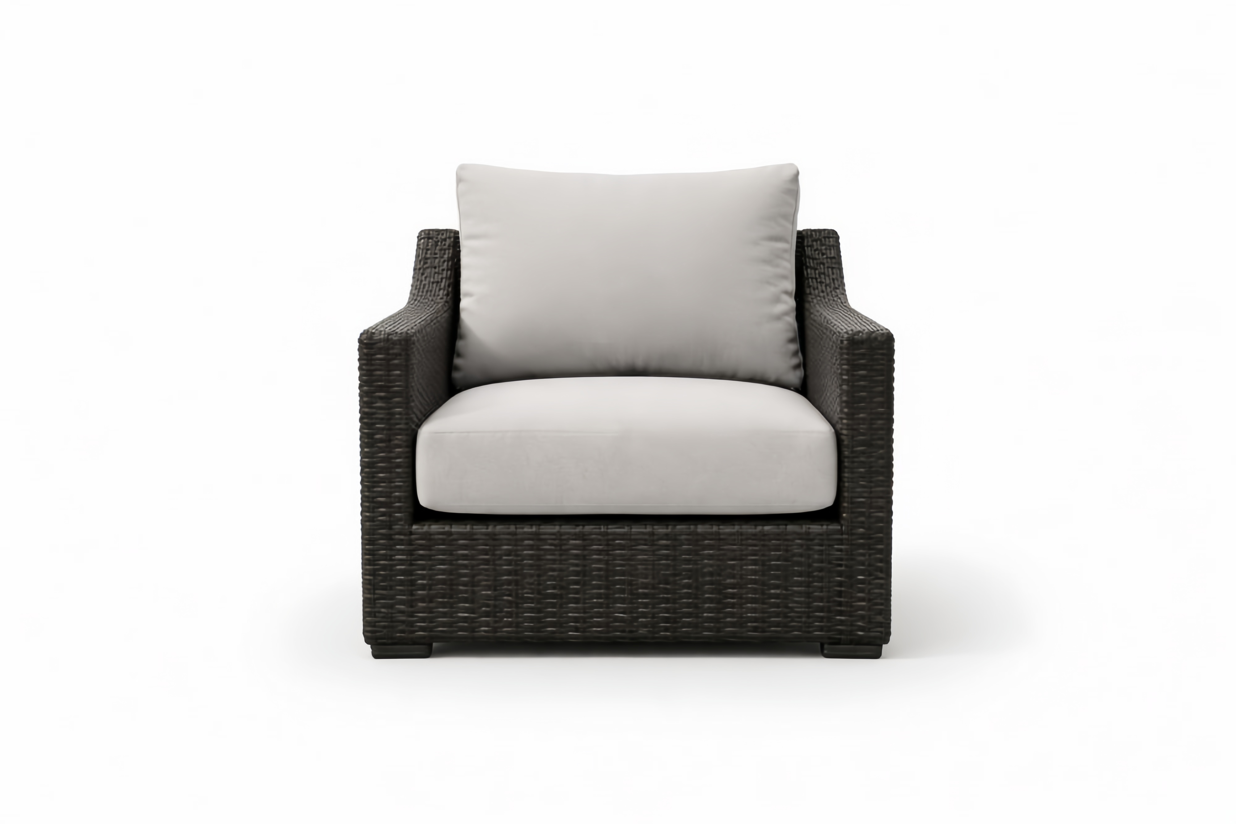 Sedia relax da esterno in Rattan Sintetico con cuscini Grigi 80cm x 70cm x 85cm(Lu×L×H)