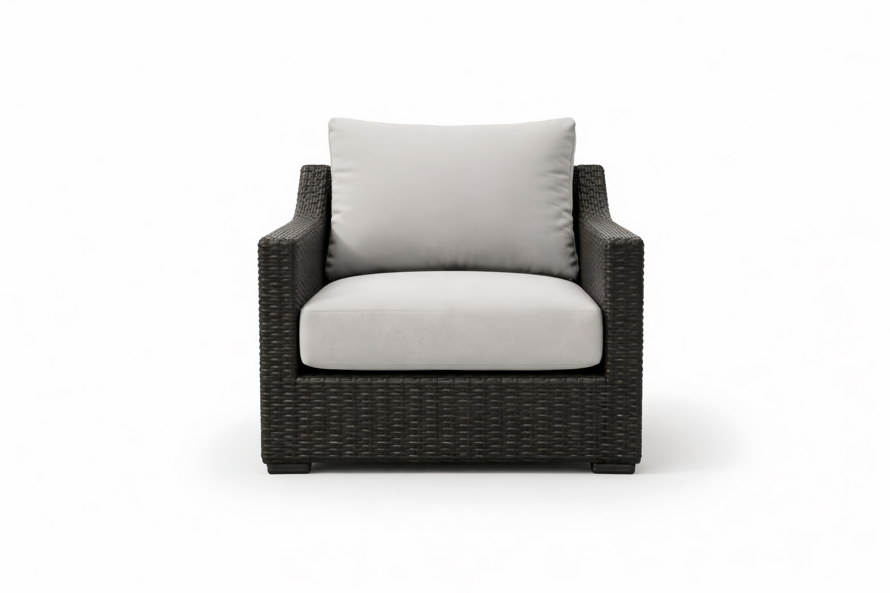 Sedia relax da esterno in Rattan Sintetico con cuscini Grigi 80cm x 70cm x 85cm(Lu×L×H)