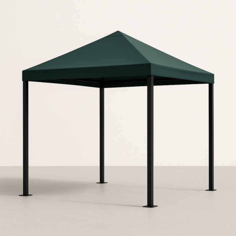 Tonnelle carrée en acier avec toit en polyester 3x3 m Vert