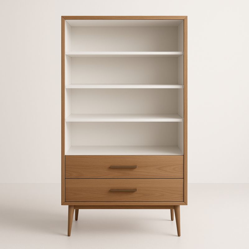 Bibliothèque en Bois avec Étagères et Tiroirs 170x90x35 cm