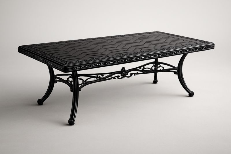 Table basse rectangulaire en métal noir 140 cm