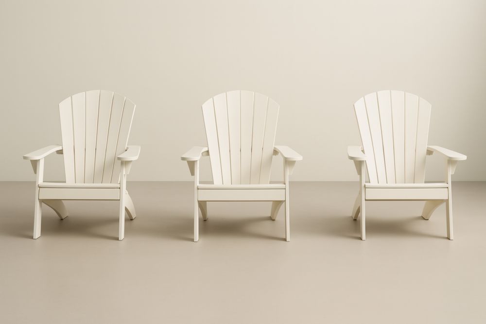 Chaises Adirondack d'extérieur en plastique blanc lot de 3