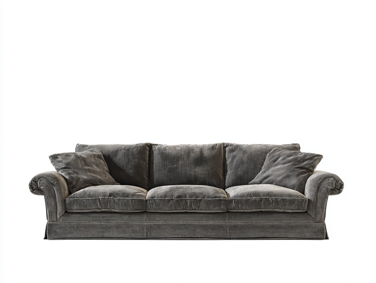 3 Sitzer Sofa Stoff 225x95x80 cm - Grau - Klassisches Design für Wohnzimmer-Homiuppad