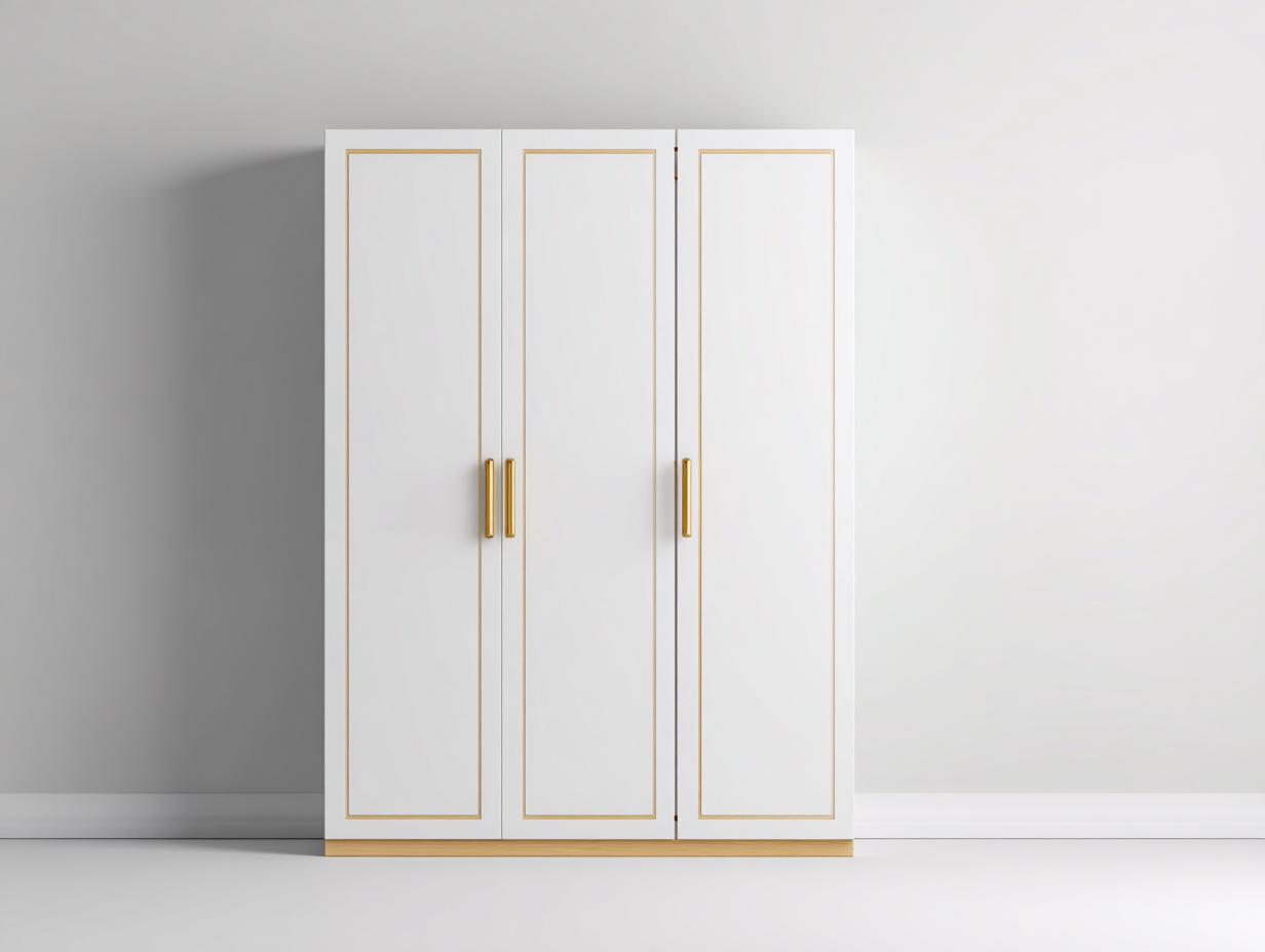 Kleiderschränke mit drei Türen MDF 150x60x200 cm Weiß - Klassisches Design geeignet für das Schlafzimmer-Homiuppad