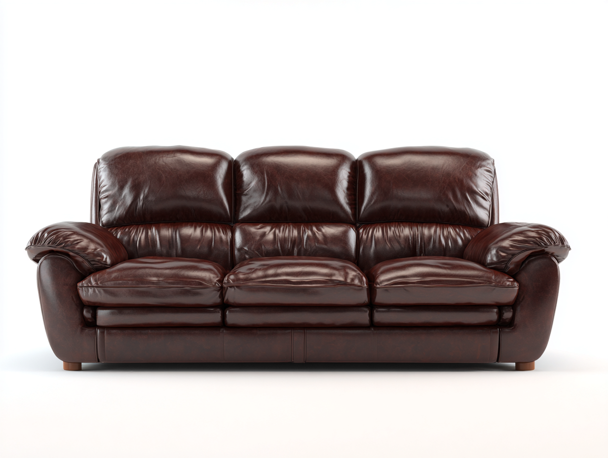 3 Sitzer Sofa Echtleder 220x100x94 cm - Braun - Klassisches Design für Wohnzimmer-Homiuppad
