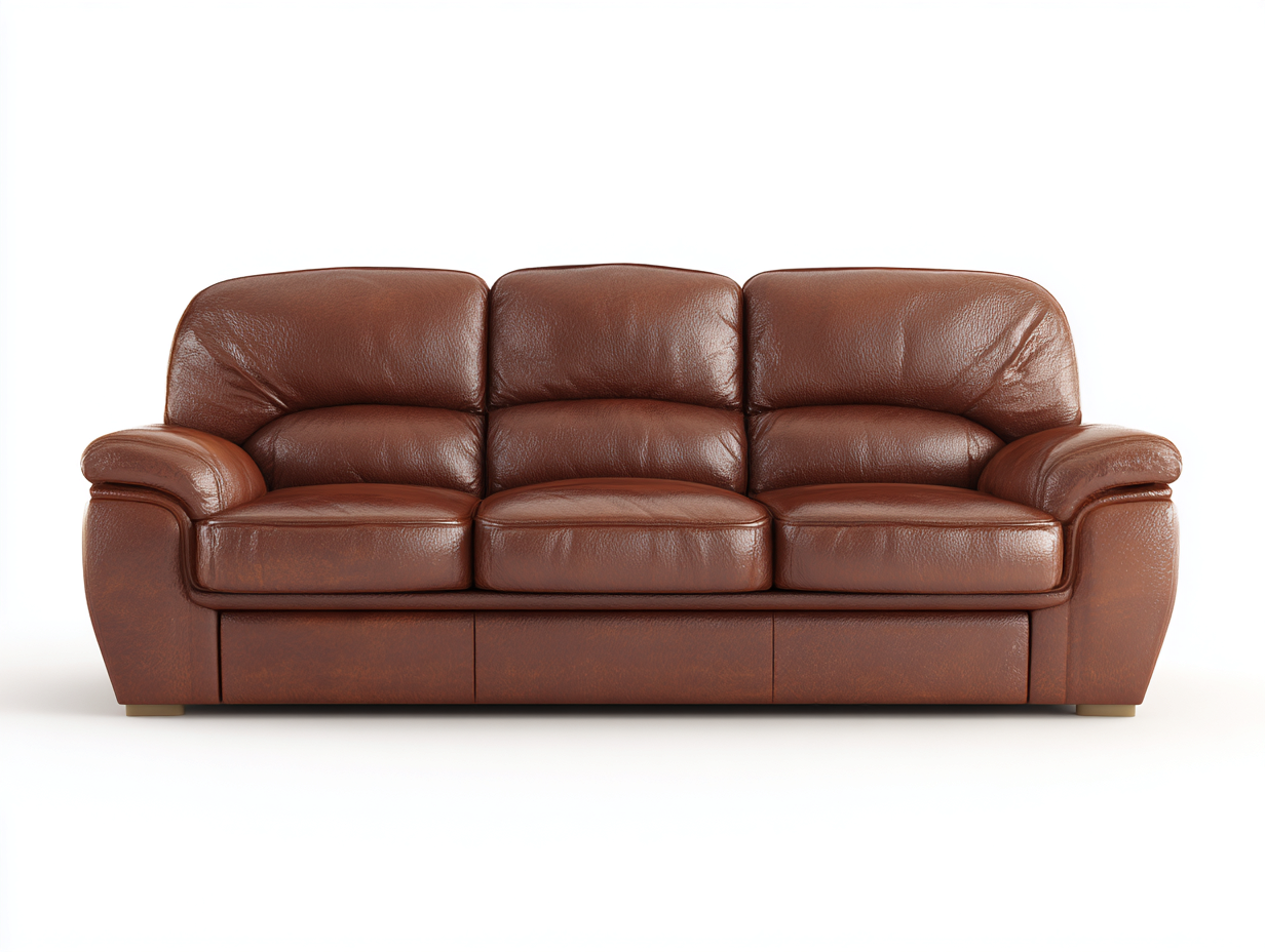 3 Sitzer Sofa Echtleder 215x98x92 cm - Braun - Klassisches Design für Wohnzimmer-Homiuppad