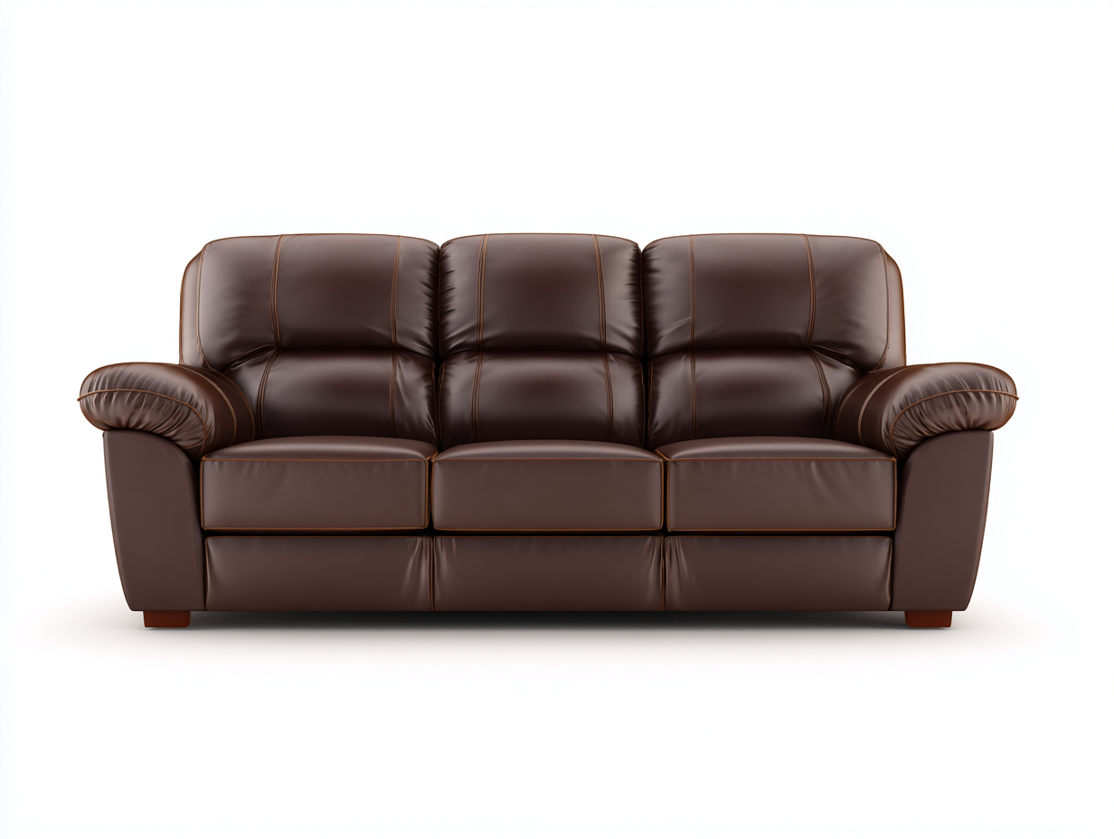 3 Sitzer Sofa Leder 205x90x85 cm Braun - Klassisches Design für Wohnzimmer-Homiuppad