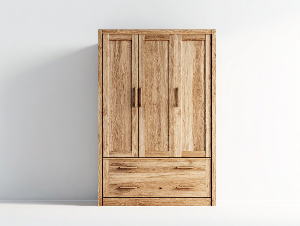 Kleiderschränke mit drei Türen Massivholz 120x55x190 cm Eiche - Zeitloses Design geeignet für das Schlafzimmer-Homiuppad