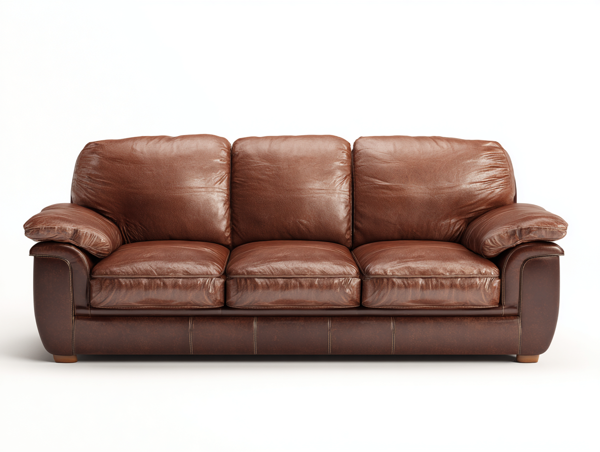 3 Sitzer Sofa Echtleder 210x95x90 cm - Braun - Klassisches Design für Wohnzimmer-Homiuppad