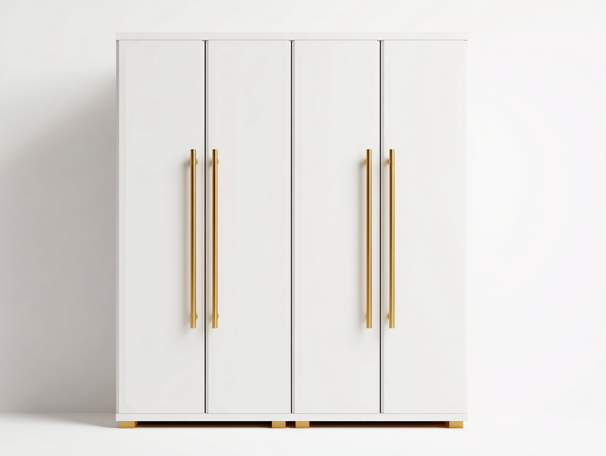 Kleiderschränke mit vier Türen Holz 160x60x200 cm Weiß - Modernes Design geeignet für das Schlafzimmer-Homiuppad