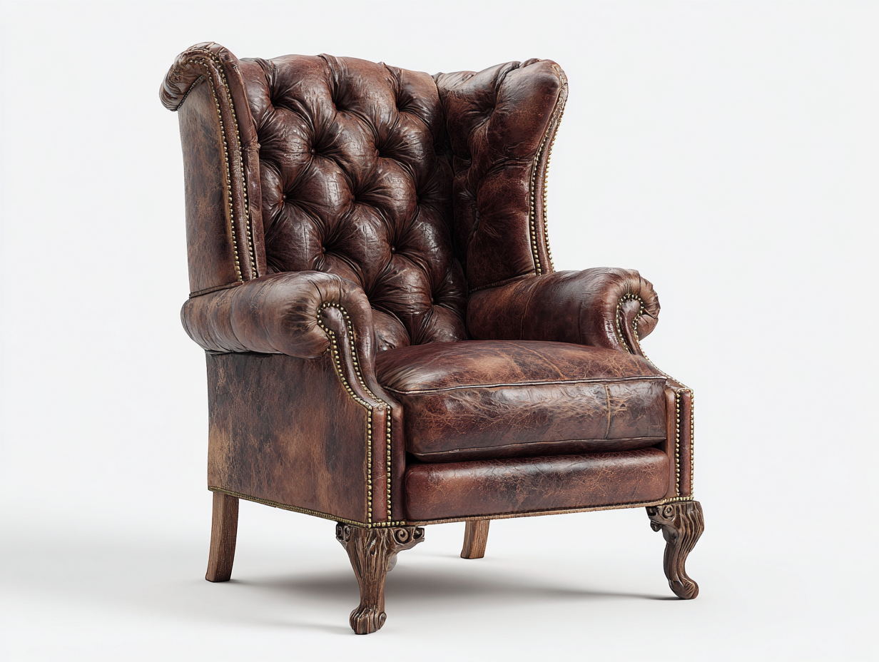 Ledersessel Echtleder 85x90x105 cm - Braun - Klassisches Design für Wohnzimmer-Loftgobay