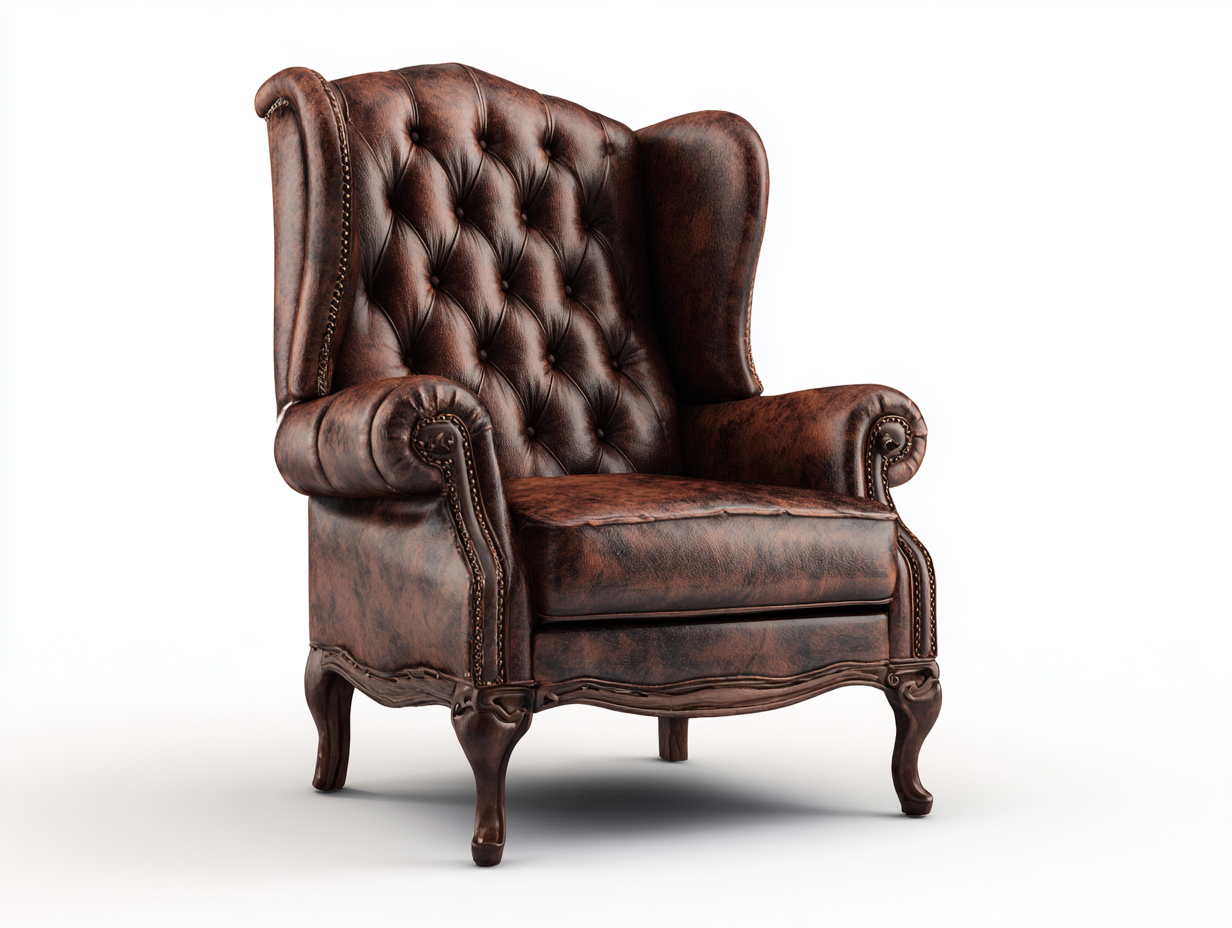 Ledersessel Echtleder 85x90x105 cm - Braun - Klassisches Design für Wohnzimmer-Loftgobay