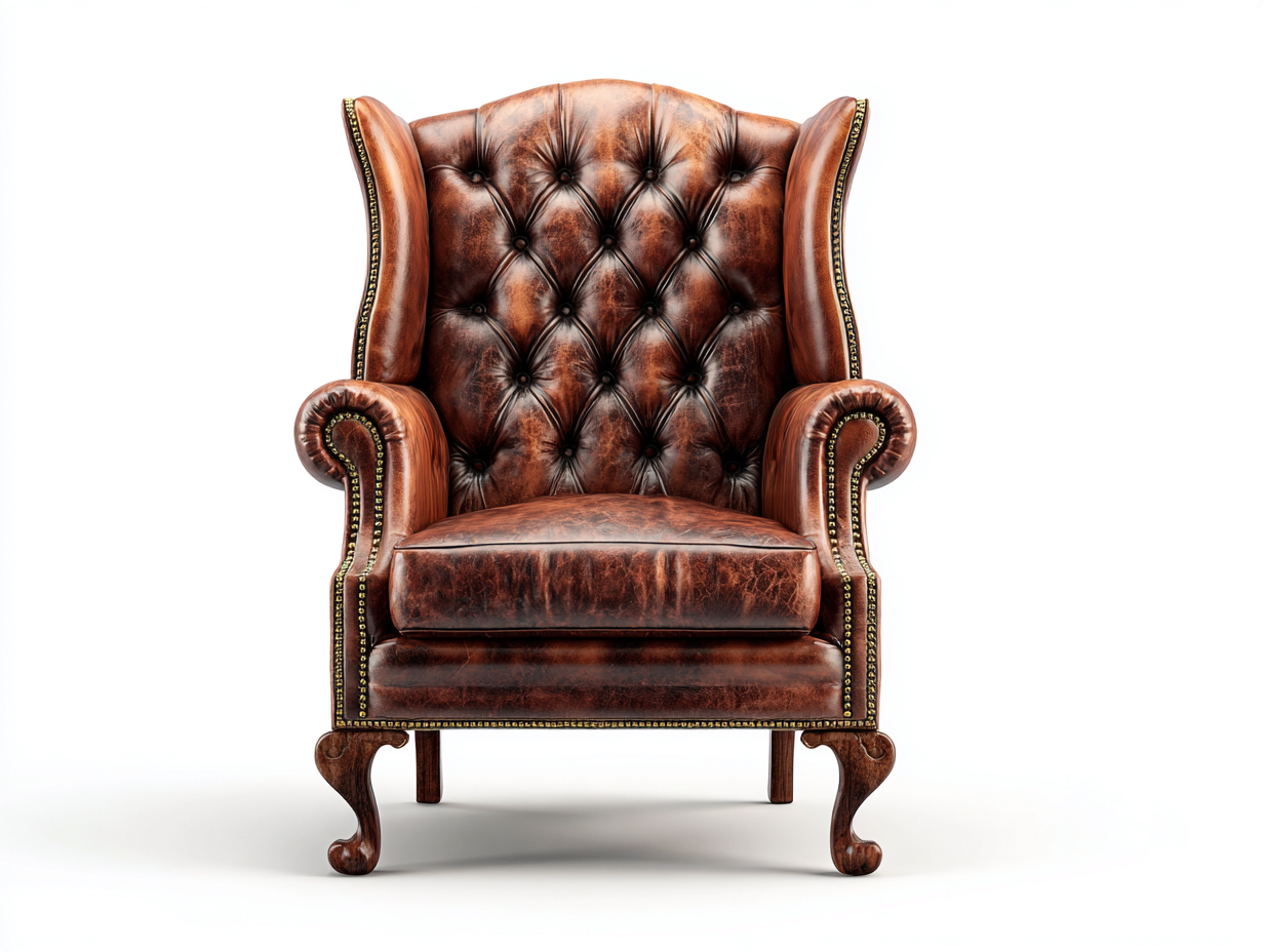 Ledersessel Echtleder 85x90x105 cm - Braun - Klassisches Design für Wohnzimmer-Loftgobay