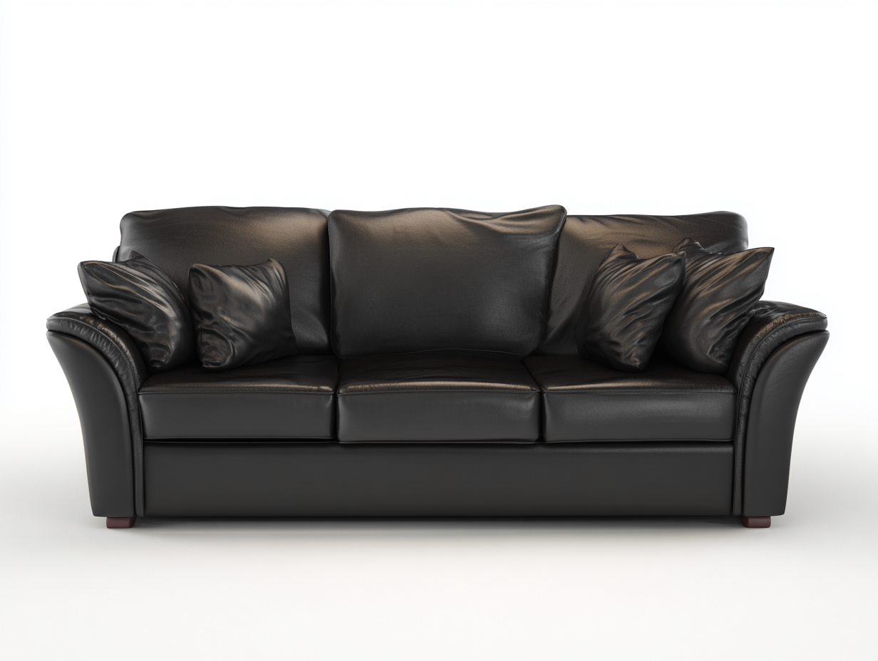 3 Sitzer Sofas Echtleder 220x95x88 cm - Schwarz - Klassisches Design für Wohnzimmer-Loftgobay