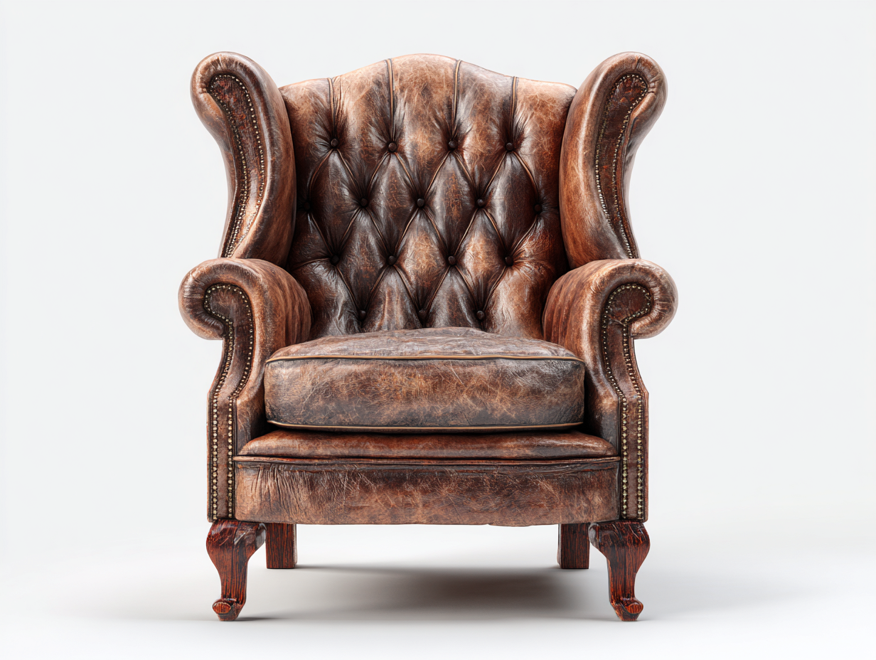 Ledersessel Echtleder 85x90x105 cm - Braun - Klassisches Design für Wohnzimmer-Loftgobay