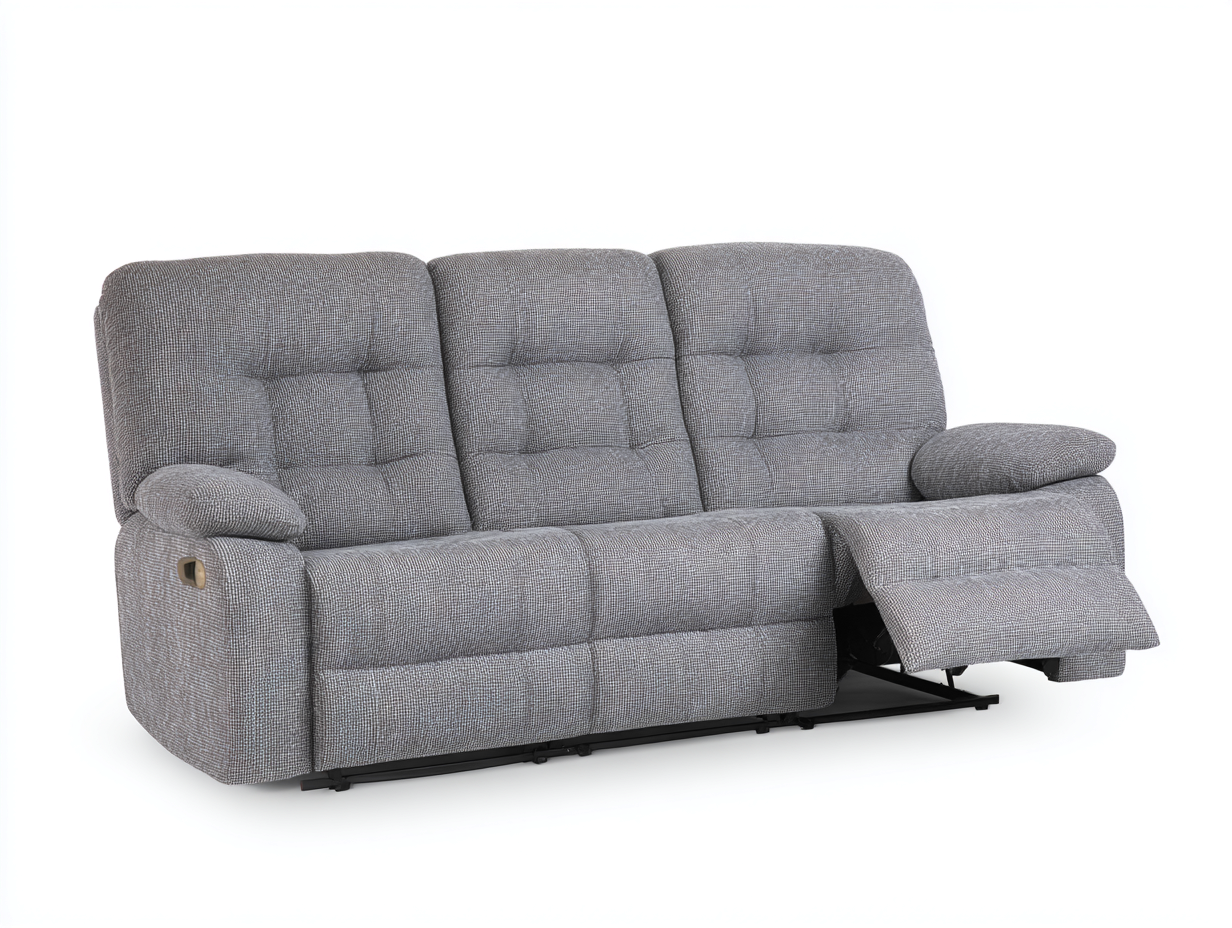 Relaxsofas Stoff gepolstert 200x95x100 cm - Grau - Moderner Stil mit komfortabler Relaxfunktion für Wohnzimmer-Loftgobay
