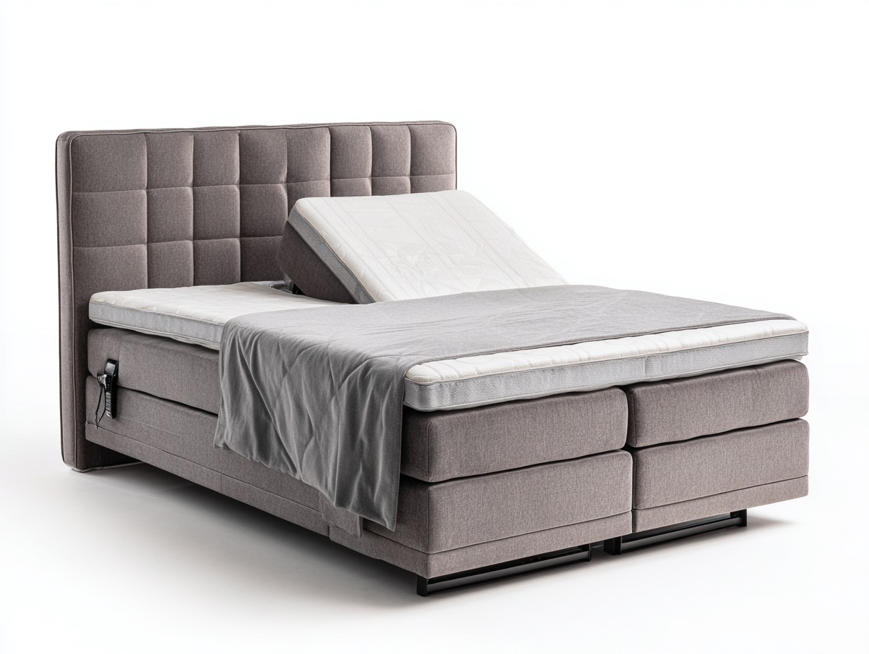 Elektrische Betten Stoffpolster 200x180x112 cm - Taupe - elektrisch verstellbares Design für Schlafzimmer-Nestgohub