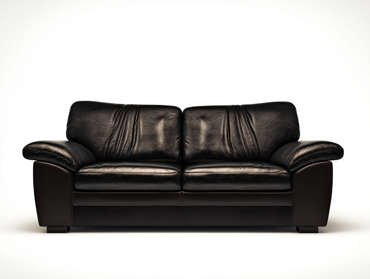Ledersofas Echtleder 168x92x88 cm - Schwarz - klassisches Komfortdesign für Wohnzimmer-Nestgohub