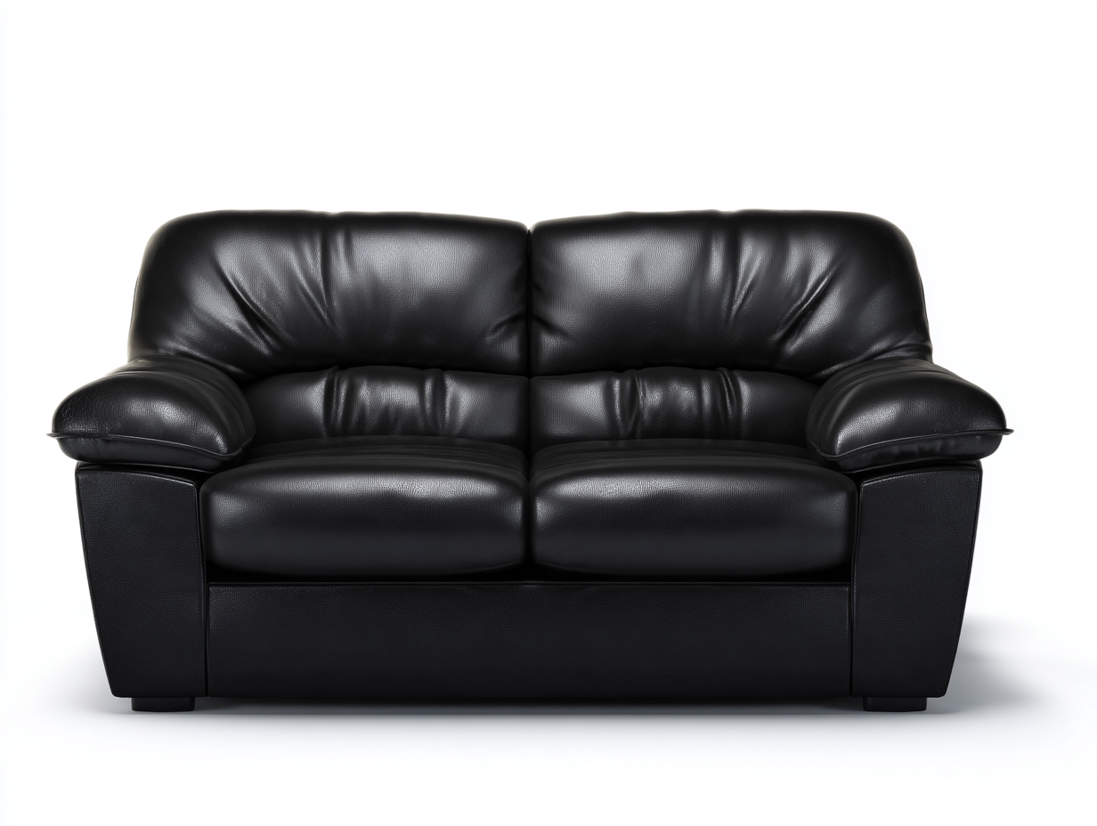 Ledersofas Echtleder 156x90x88 cm - Schwarz - klassisches Komfortdesign für Wohnzimmer-Nestgohub