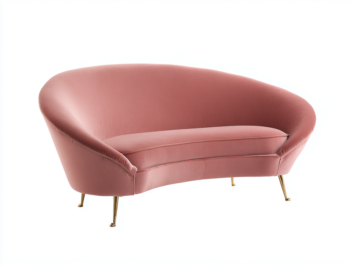 Stoffsofas Samtstoff 150x80x78 cm - Rosa - elegantes Design für Wohnzimmer-Nestgohub