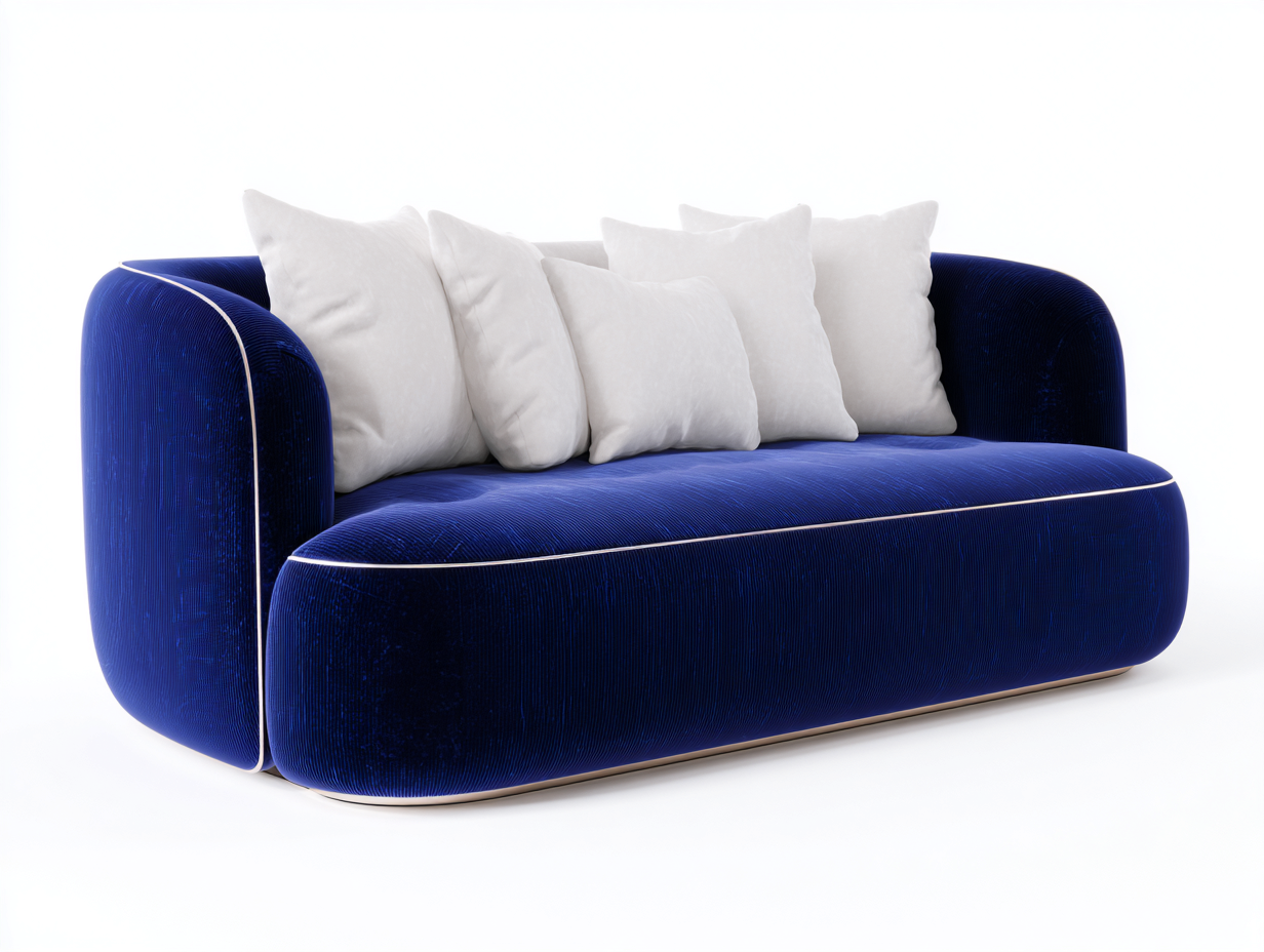Stoffsofas Strukturstoff 180x90x78 cm - Blau - modernes Design für Wohnzimmer-Nestgohub