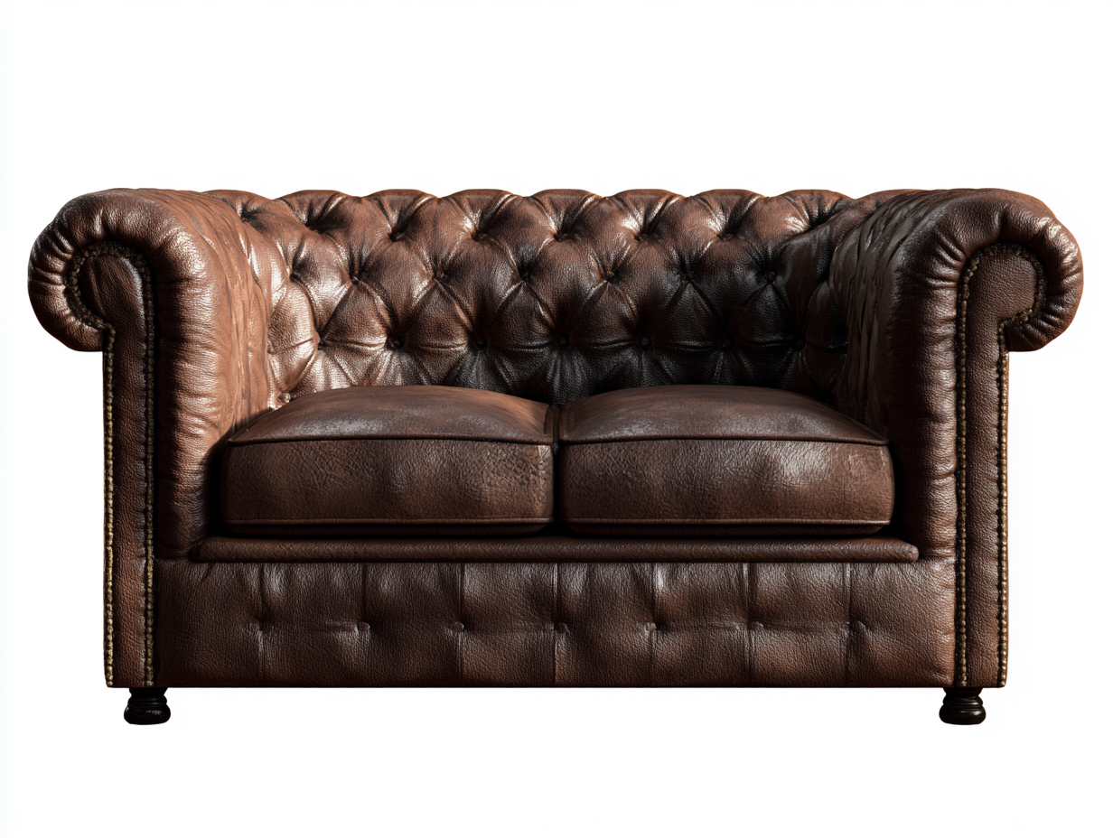 Ledersofas Echtleder 168x95x78 cm - Braun - klassisches Chesterfield Design für Wohnzimmer-Nestgohub