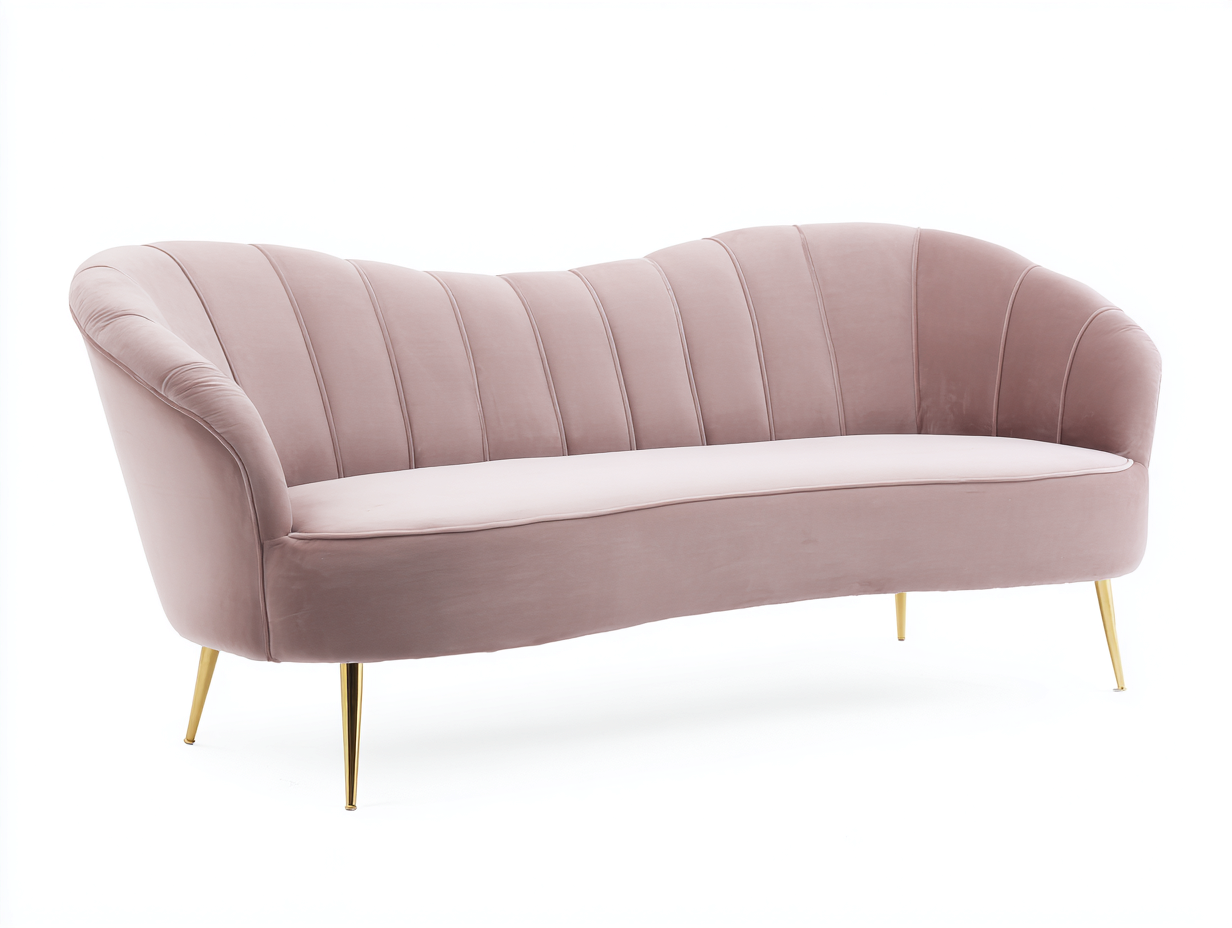 Stoffsofas Samtstoff 180x85x75 cm - Rosa - elegantes Design für Wohnzimmer-Nestgohub