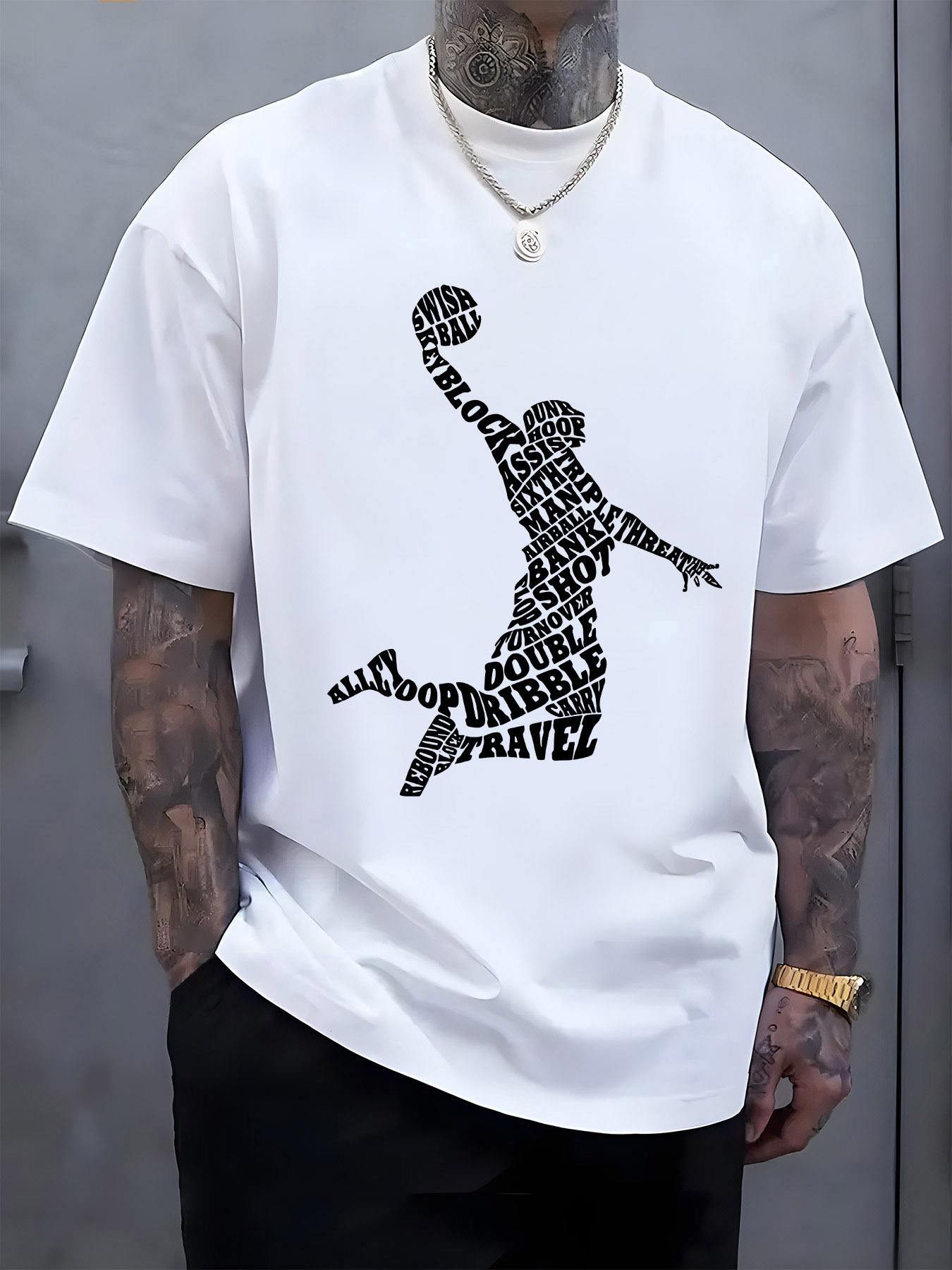 Men's Basketball Jersey T-Shirt with Dunking Player Graphic - Yellow & Black Team Design, Breathable Moisture-Wicking Short Sleeve Shirt for Casual Wear, Training & | All-Season Round Neck Tee