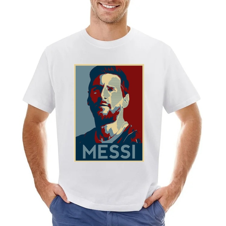 Lionel Messi Inspired Handsome Portrait Abstract Drawing Art Men's T-shirt