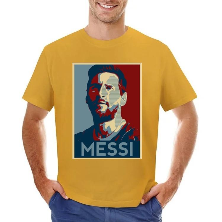 Lionel Messi Inspired Handsome Portrait Abstract Drawing Art Men's T-shirt