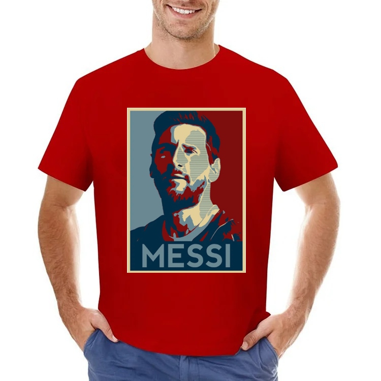 Lionel Messi Inspired Handsome Portrait Abstract Drawing Art Men's T-shirt