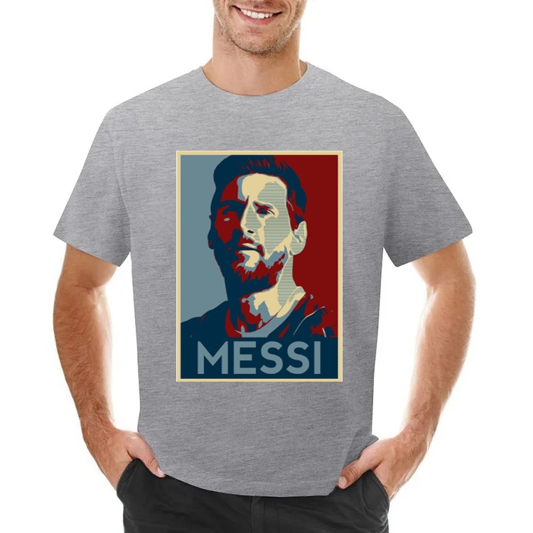 Lionel Messi Inspired Handsome Portrait Abstract Drawing Art Men's T-shirt