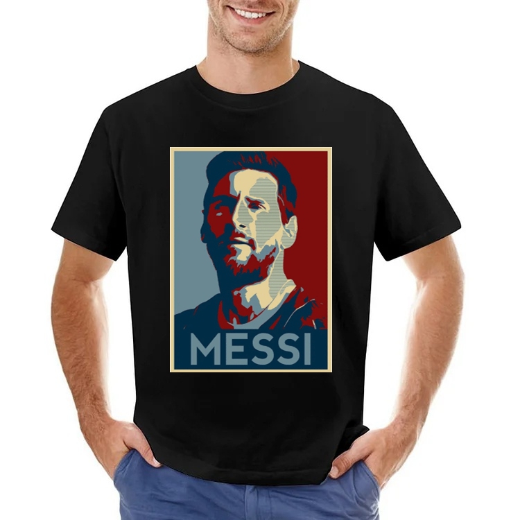 Lionel Messi Inspired Handsome Portrait Abstract Drawing Art Men's T-shirt