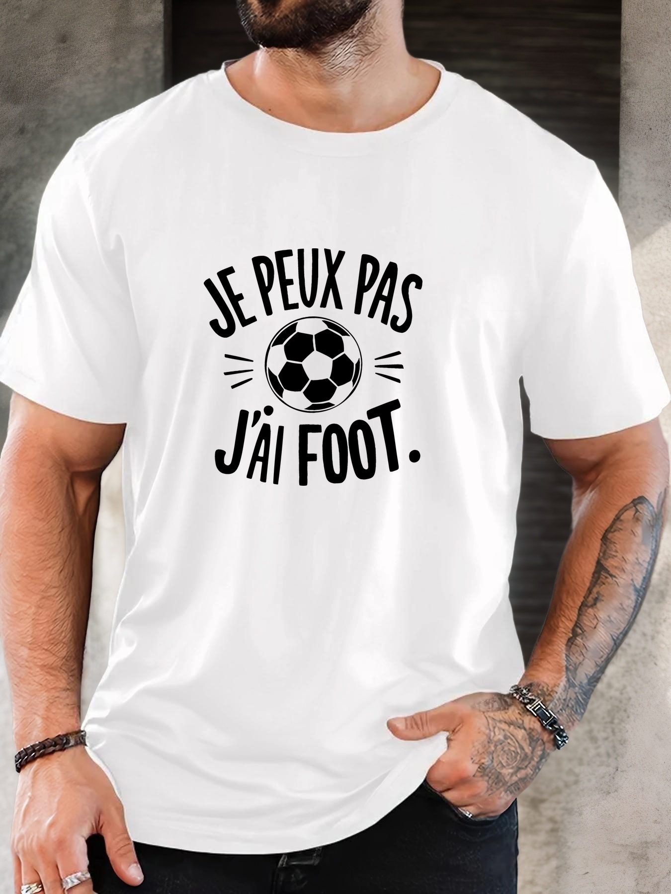 Men'S Casual Soccer Graphic T-Shirt, Polyester Blend, Crew Neck, Short Sleeve, Regular Fit, Knit Fabric, Geometric Pattern, for Sports & Outdoor Wear