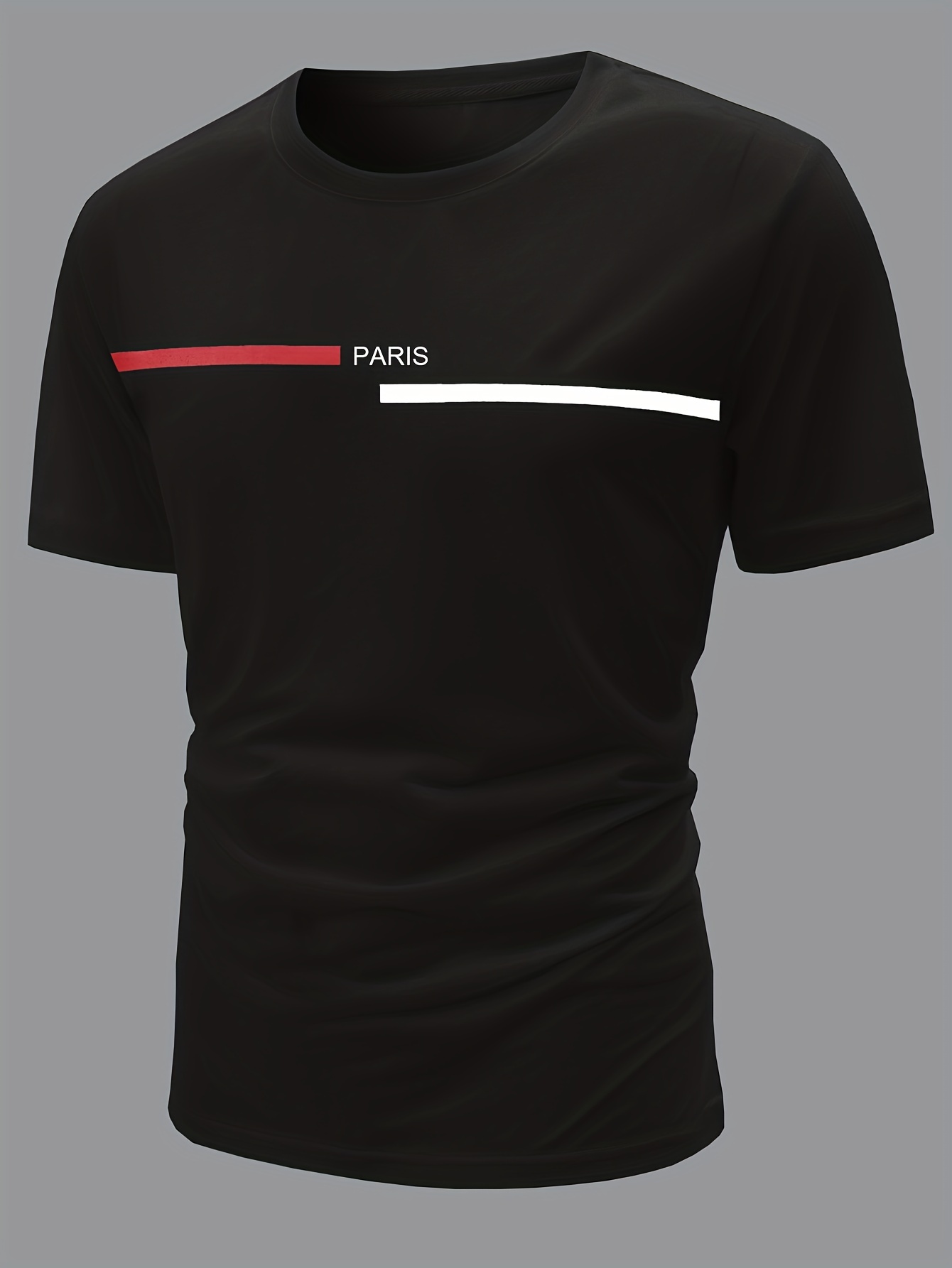 Men's Casual Alphabets Letter Print Crew Neck T-shirt