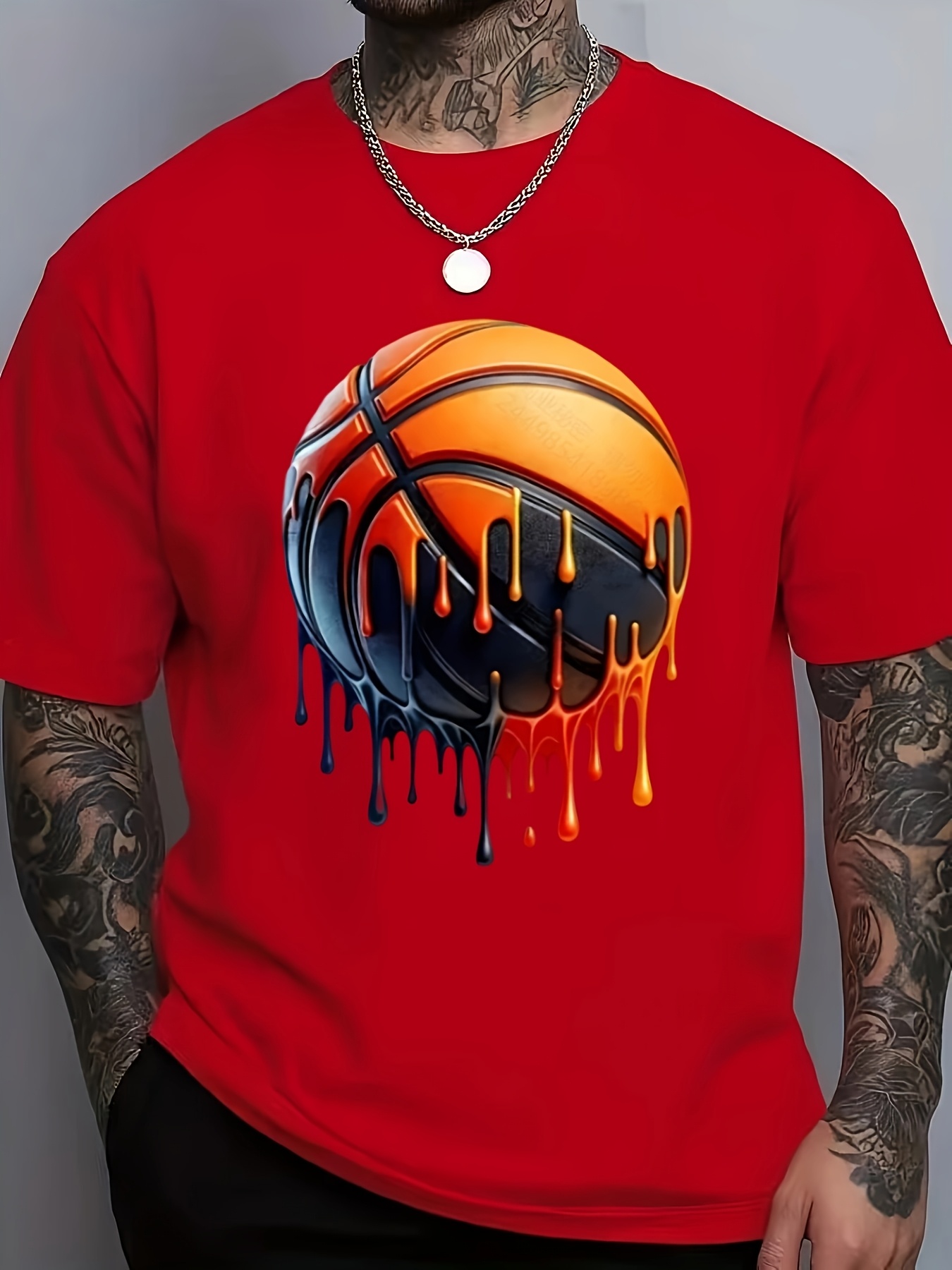 Men's Basketball Jersey T-Shirt with Dunking Player Graphic - Yellow & Black Team Design, Breathable Moisture-Wicking Short Sleeve Shirt for Casual Wear, Training & | All-Season Round Neck Tee