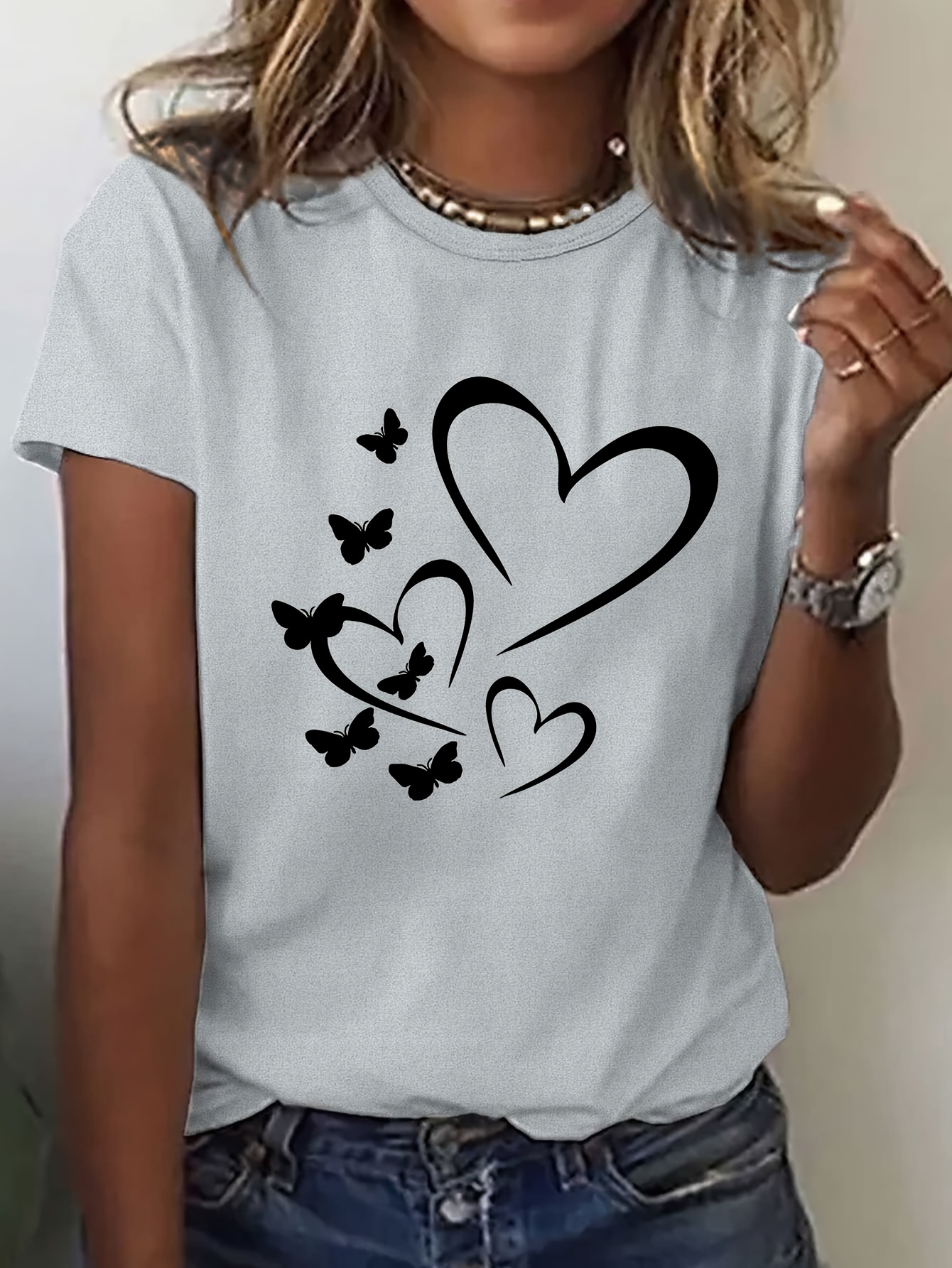 Spring/Summer Women's Loose-Fit Versatile New T-Shirt, New Casual Women's Short Sleeve