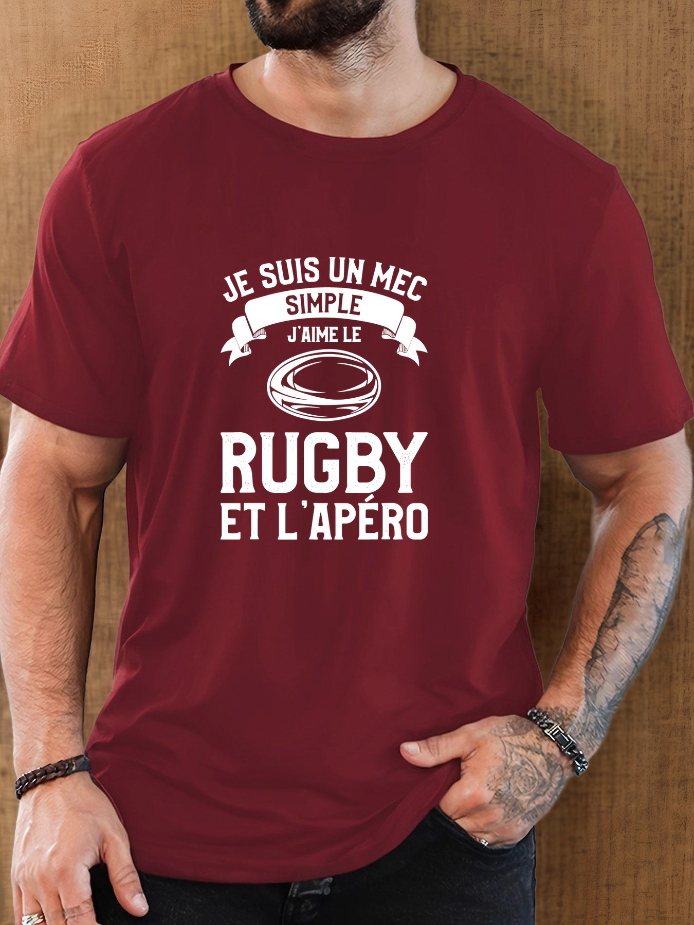 Men'S Summer Casual Short-Sleeve T-Shirt with a Rugby Pattern