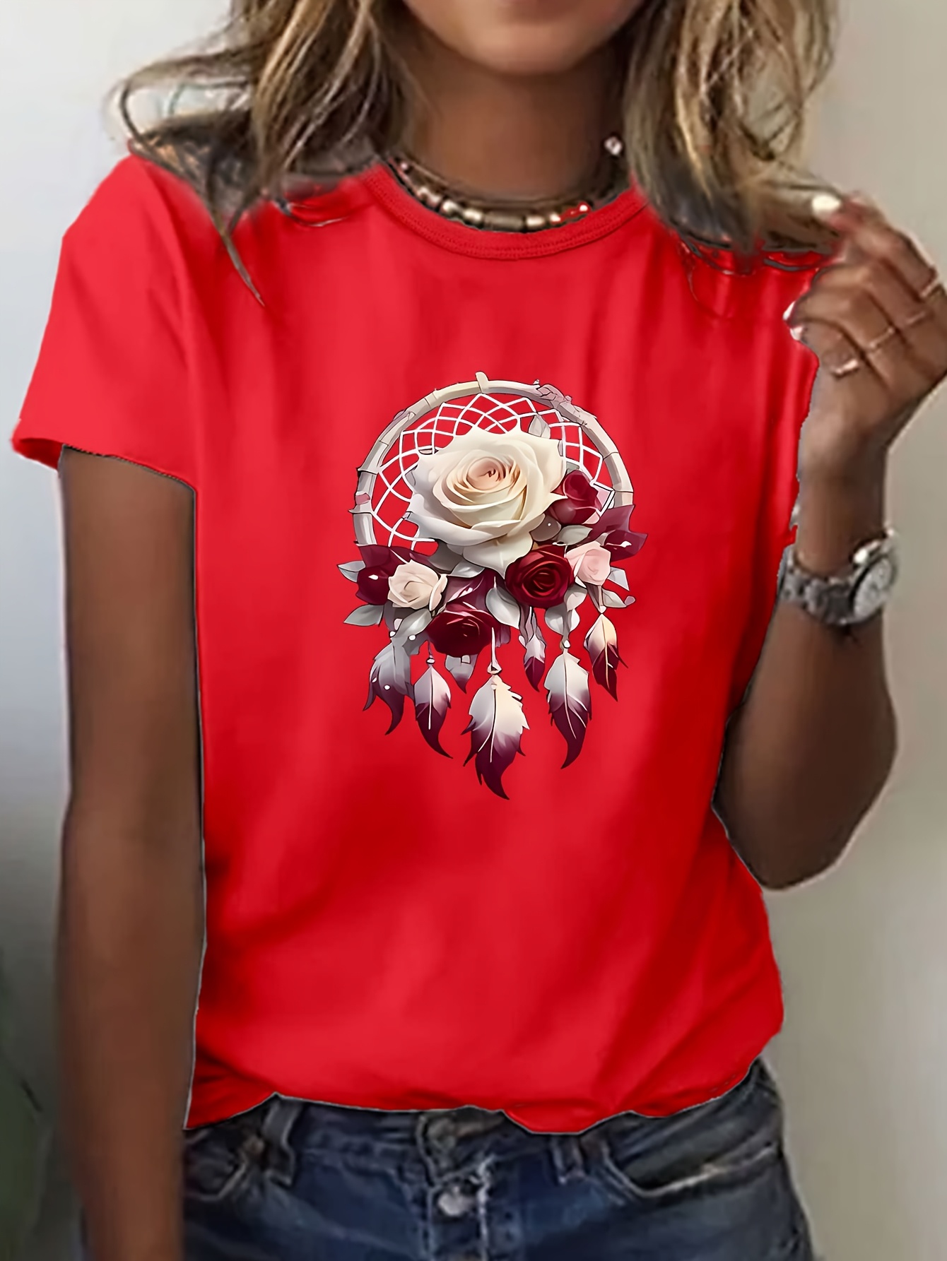 Spring/Summer Women's Loose-Fit Versatile New T-Shirt, New Casual Women's Short Sleeve