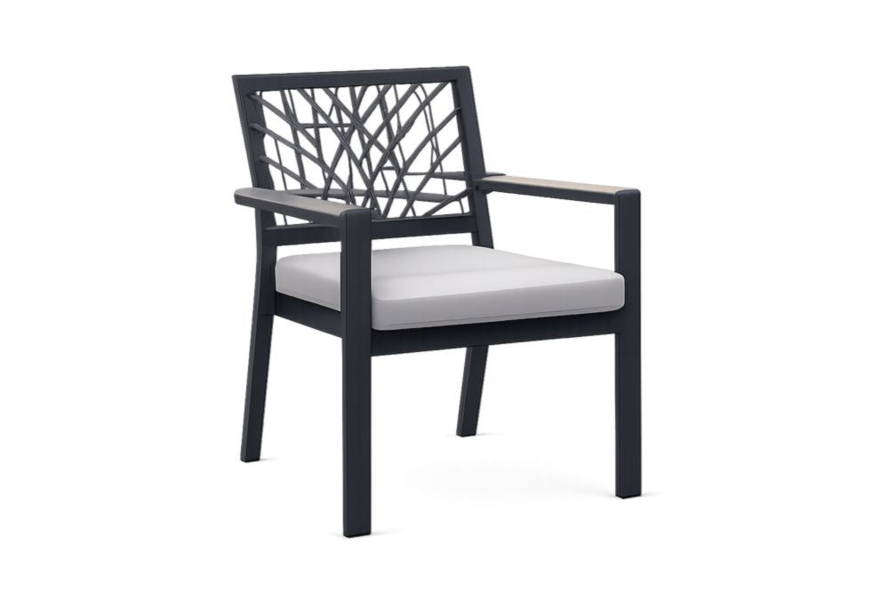 Sedia da pranzo da esterno in Alluminio con cuscino rimovibile in Poliestere Grigio