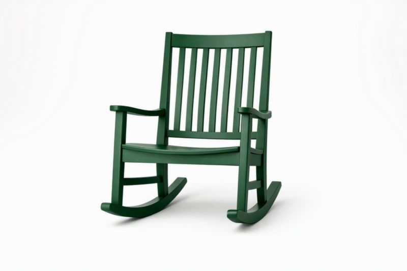 Sedia a Dondolo in Legno Massello Verde