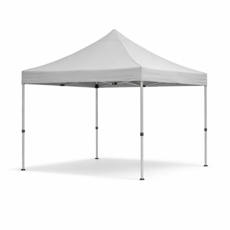 Tenda pieghevole bianca con struttura in acciaio, 300x300 cm